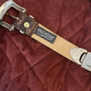 THRASHED‎ Ole Miss Rebels Belt Mens Size 40 Brown NCAA College Football Leather